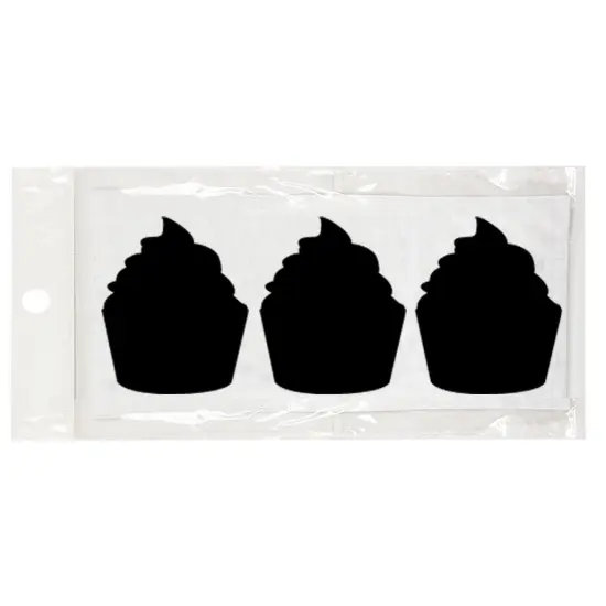 Wrapables Set of 30 Chalkboard Labels / Chalkboard Stickers, 2.95" x 2.32" Cupcake {1}