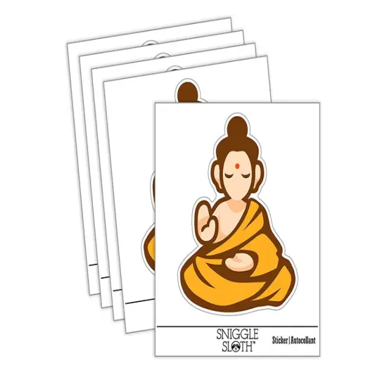 Buddha Siddhartha Gautama Buddhist Buddhism Waterproof Vinyl Phone Tablet Laptop Water Bottle Sticker Set - 5 Pack {2}