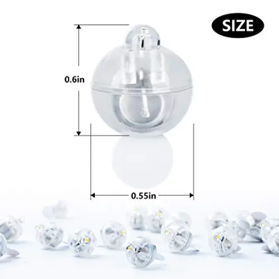 100 Pieces Mini Round LED Ball Lamp Balloon Light,Long Standby Time Ball Balloon Lights for Paper Lantern Balloon Light Party Wedding Decoration，Party Birthday,Festival Decorative Lights(White)&hellip; {6}