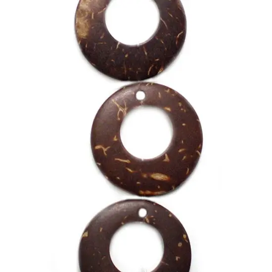 6 Packs of Coconut 25mm RingDarkBrown 2/8" {1}