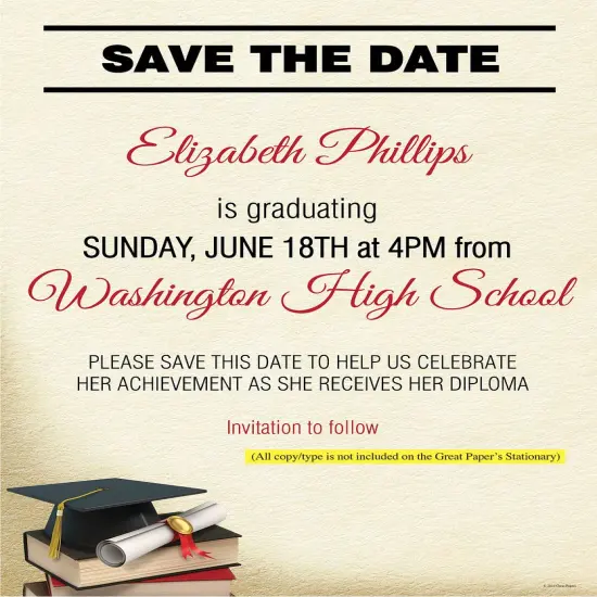 Great Papers! Grad Corner Graduation Stationery Letterhead, Invitations and Announcements, Printer Friendly, 8.5"x11", 80 Pack {3}