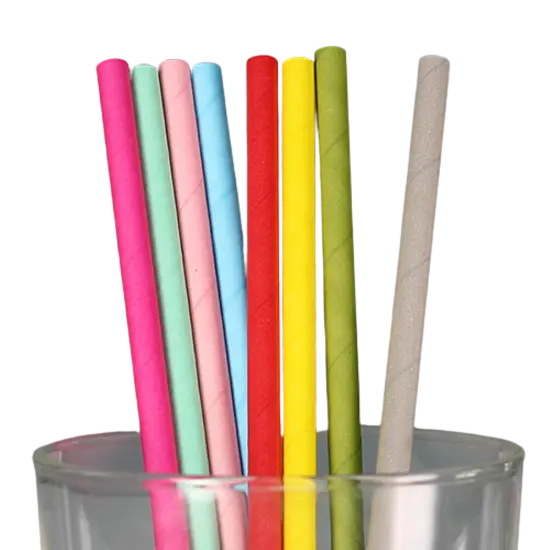 Kitcheniva Biodegradable Paper Straws Pattern Color 100 to 200 Pcs Assorted colors {1}