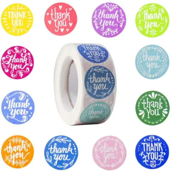 Kitcheniva 500 Pcs Thank You Stickers Supporting Business Labels Decor DIY {1}