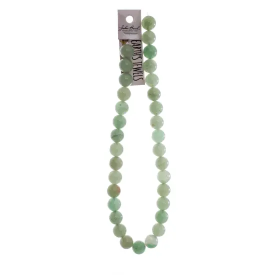 Earth's Jewel Semi-Precious 12mm Green Aventurine Natural Round Strung Bead {2}