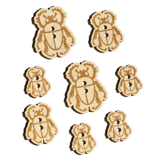 Scarab Beetle Wood Buttons for Sewing Knitting Crochet DIY Craft {7}
