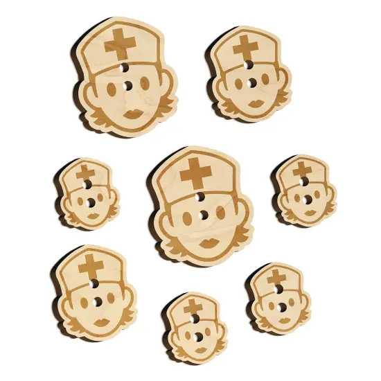 Occupation Medical Nurse Woman Icon Wood Buttons for Sewing Knitting Crochet DIY Craft {7}
