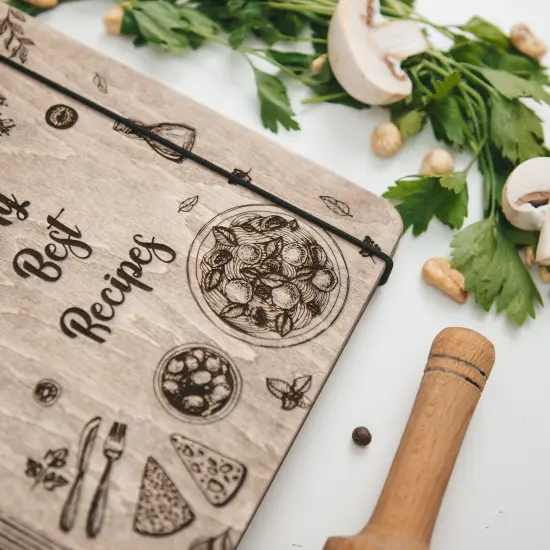 Wooden Blank Recipe Book Binder, Cooking Gift for Woman, Personalzied Recipe Book {7}