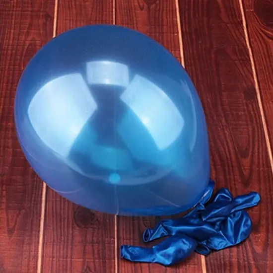 100pcs 10 inch Pearl Latex Colorful Thickening Blue {2}