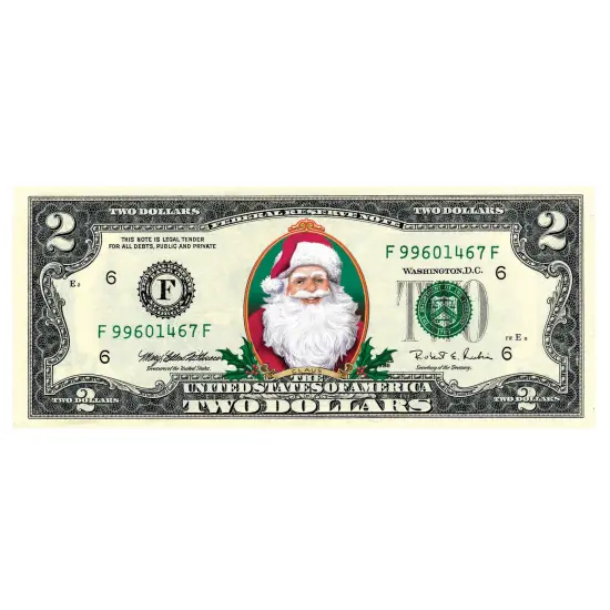 Merry Money Colorized $2 Bill {1}