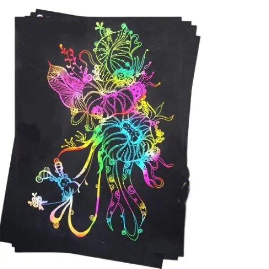 Kitcheniva Scratch Art Rainbow Paper DIY Craft Drawing Writing 10 Pcs {2}