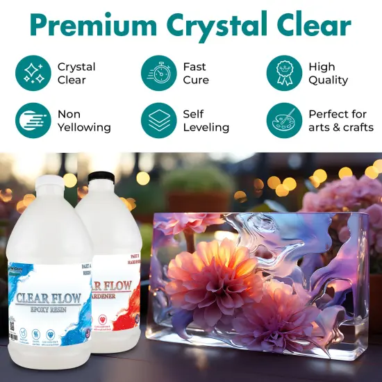 Clear flow epoxy resin, 2 part, resin, low odor, easy to use, (1-1) mixing {3}