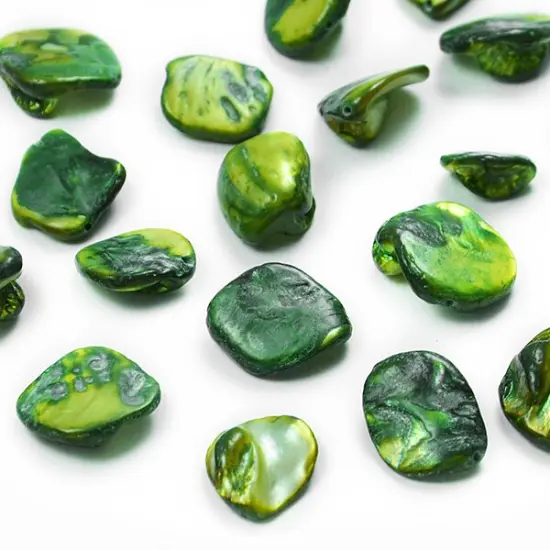 6 Packs of Tinted Shell Chunk Olive 2/8" Strand {1}