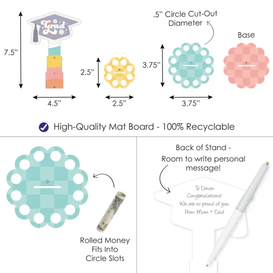 Big Dot of Happiness Groovy Grad - DIY Hippie Graduation Party Money Holder Gift - Cash Cake {5}