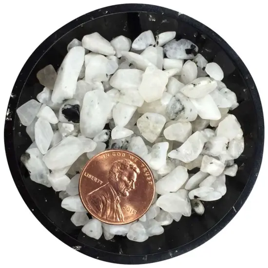 Rainbow Moonstone Tumbled Rough Crystal Chips &ndash; Size L1 {2}