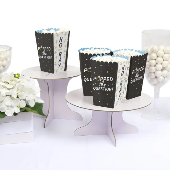 Big Dot of Happiness Just Engaged - Black and White - Engagement Party Favor Popcorn Treat Boxes - Set of 12 {4}