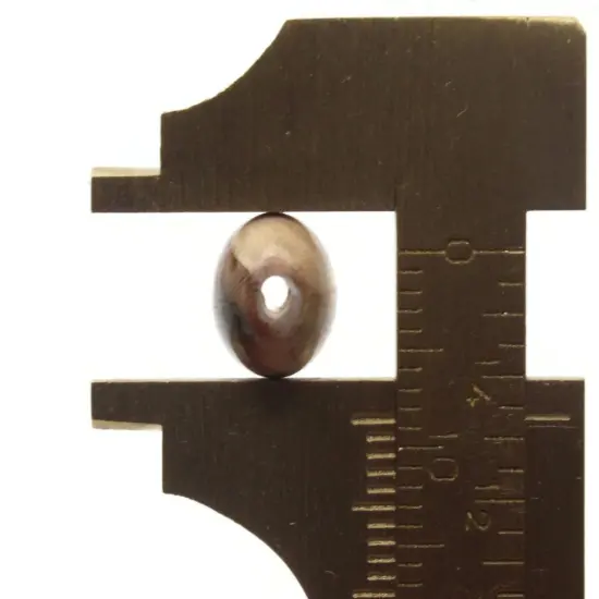 15 13mm Brown and Cream Plastic Oval Beads {6}