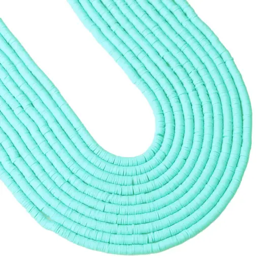 Kitcheniva 6mm Heishi Beads Clay Disc Flat Vinyl DIY Jewelry 10 Strands Tiffany blue {1}