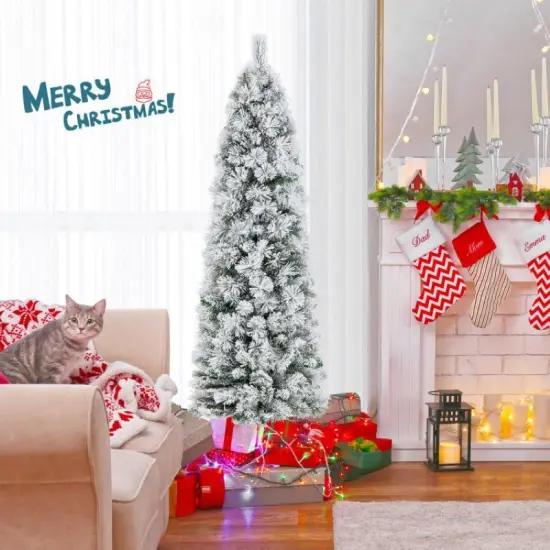 Slim Pencil Xmas Decor Pre-Lit Artificial Christmas Tree {2}