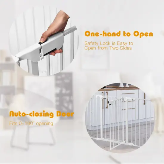 Panel Adjustable Wide Fireplace Fence White {5}