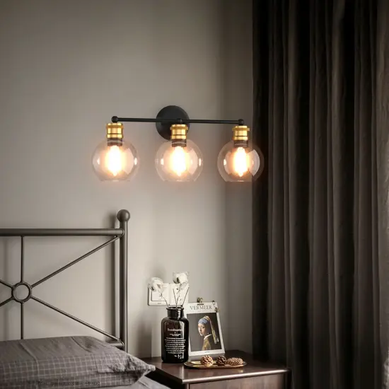 Modern 3-light Bubbled Glass Vanity Light {6}