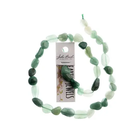 Earth's Jewel Semi-Precious 16" Green Aventurine Irregular Natural Bead Strand {1}