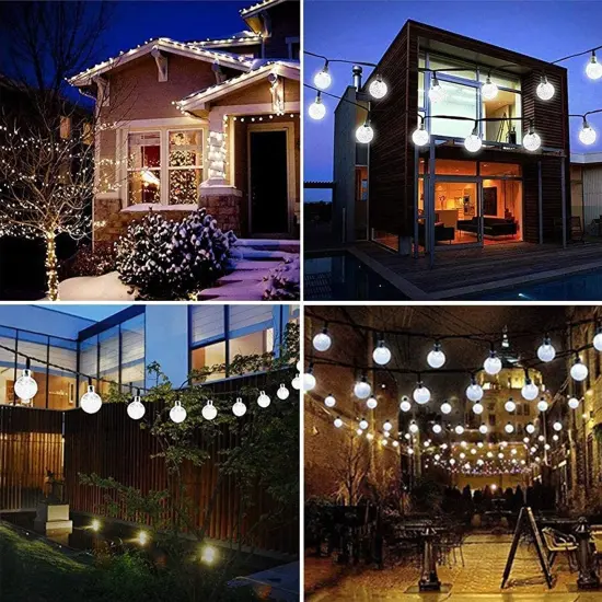 Solar-Powered Waterproof 50 LED String Lights White {3}