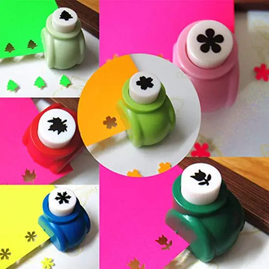 12 Pieces Craft Hole Punch Shapes Set,Small Paper Puncher for Kids,Single Crafting Scrapbook Punches,Star,Butterfly,Leaf,Christmas Tree.Heart,Tag stamp Cards Mini Cutter Nail Arts crafts Punchers Supplies {1}