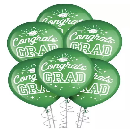 Grad 12" Latex Balloons - Green, 15ct {2}