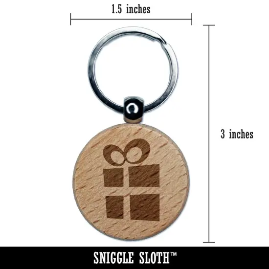 Present Gift Birthday Christmas Abstract Engraved Wood Round Keychain Tag Charm {2}