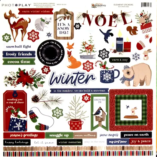 PhotoPlay Winter Memories 12 x 12 Cardstock Element Stickers {1}