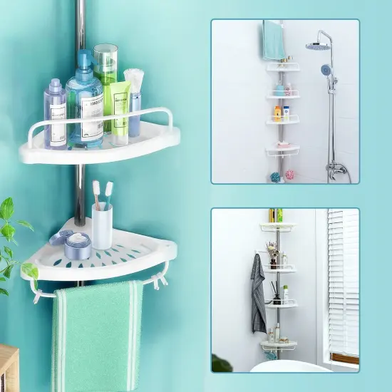 Corner Bath Caddy Shower Storage Rack Wall Shelf Organizer {2}