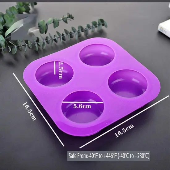 2 Pcs Glossy Silicone Round Shaped Soap Molds {2}