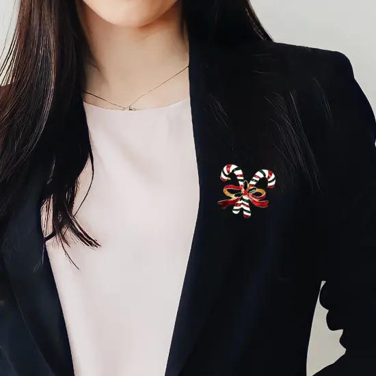 Wrapables Christmas Crystal Rhinestone Brooch Pin, Candy Canes {5}