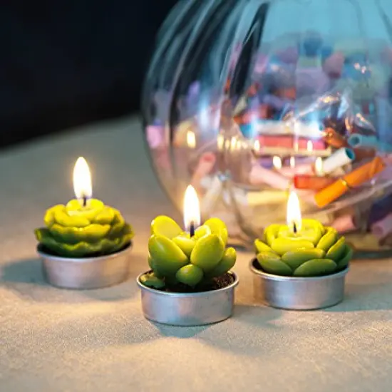 12 Pieces Cactus Tealight Candles,Handmade Delicate Succulent Cactus Candles for Party Wedding Spa Home Decoration Gifts {4}