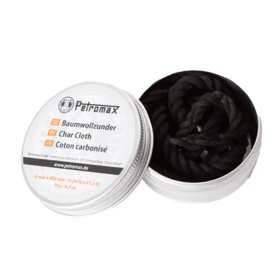Petromax Tinder for Fire Starter, Natural Char Cloth Packed Inside a Weatherproof Tin for Outdoor Campfires, for Camping and Outdoor Adventures {3}