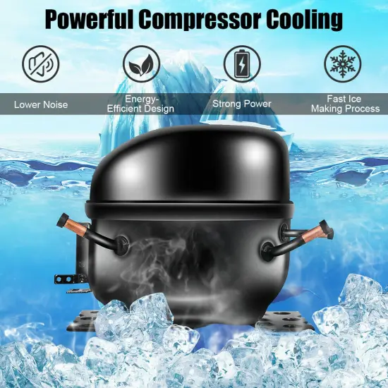 48 lbs Stainless Self-Clean Ice Maker with LCD Display {3}