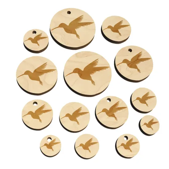 Hummingbird Silhouette Mini Wood Shape Charms Jewelry DIY Craft {7}