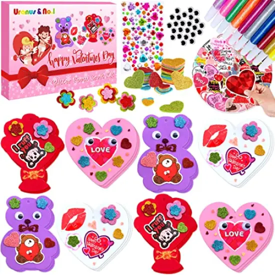 Valentines Day Foam Crafts Set, Heart Bear Bouquet Arts and Crafts Kits for Kids, DIY Craft for Preschool Classroom Activity, Ideal Gifts for Boy/Girl or Wedding Anniversary {1}