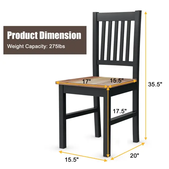 Set of 4 Dining Chair Spindle Back Wooden Legs {5}