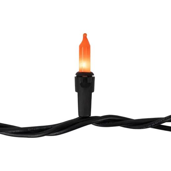 Northlight Mini Incandescent Christmas Lights - Orange - 20.25' Black Wire - 100ct {6}