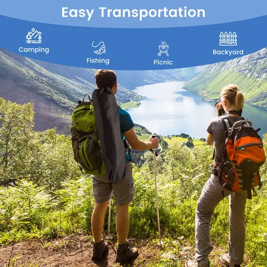 Hammock Camping Chair with Retractable Footrest and Carrying Bag Black {5}