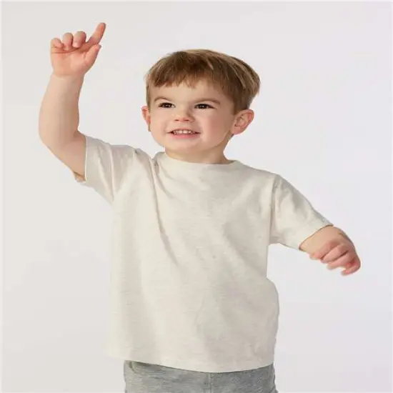 Rabbit Skins&reg; Toddler Fine Jersey Crewneck Short Sleeve Tee - 3321 Natural heather {1}