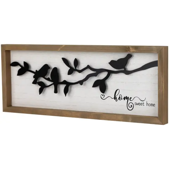 Northlight Home Sweet Home with Bird Silhouettes Wooden Wall Sign - 15" Black {5}
