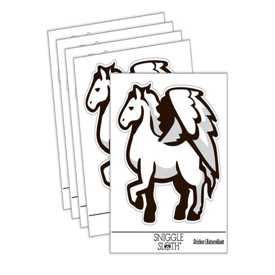 Mythical Winged Horse Pegasus Waterproof Vinyl Phone Tablet Laptop Water Bottle Sticker Set - 5 Pack {2}