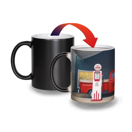 Lehman's Color Changing Coffee Mug, Features Our Red Truck Storefront, Ceramic, 12 ounces, USA Made {4}