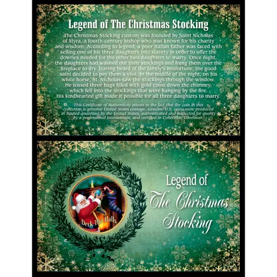 The Legend of the Christmas Stocking JFK Half Dollar Colorized Coin {1}