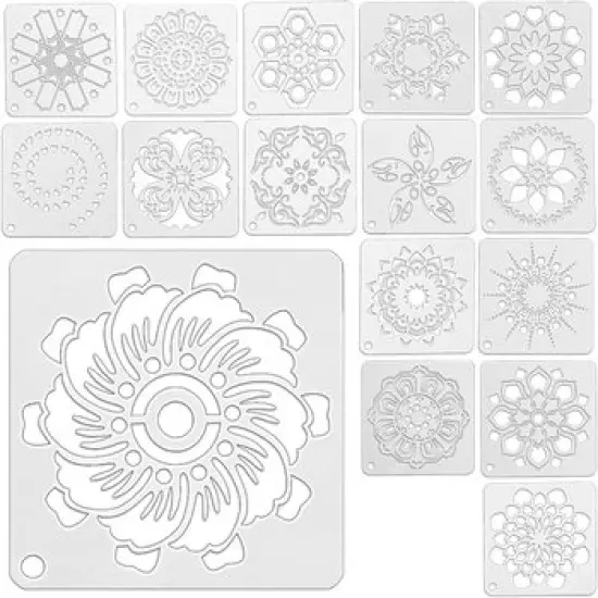 Pixiss Floral Stencils for 4"x4" Coasters {1}