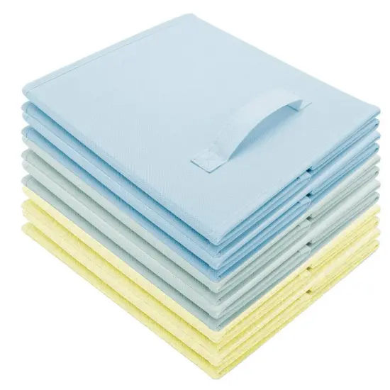 Sorbus Fabric Collapsible Cube Storage Bins Set (6 Pack) Blue, Green,Yellow {6}