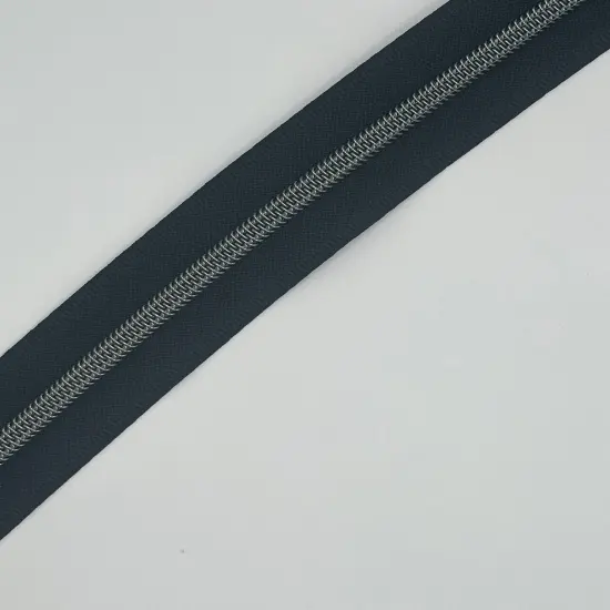 Gun Metal on Black zipper tape {1}