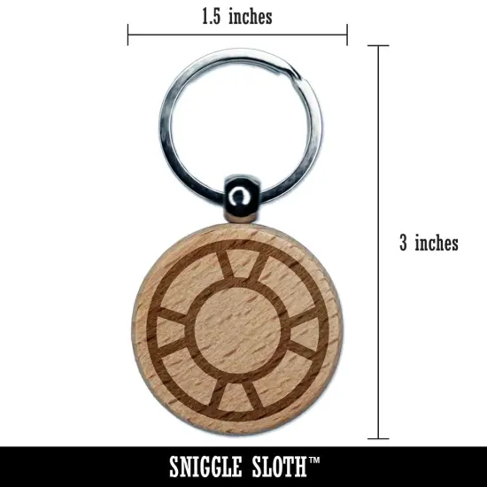 Life Preserver Summer Engraved Wood Round Keychain Tag Charm {2}